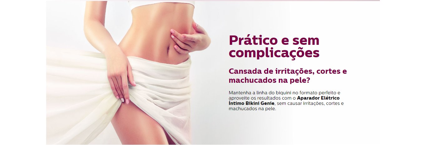 Aparador de Pelos íntimos Philips Bikini Genie Branco/Roxo - BRT383/15